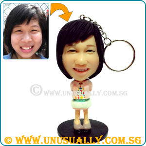 Custom 3D Key Ring Mini Figurine In Sweet Dress